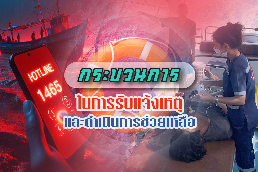 กระบวนการในการรับเรื่องแจ้งเหตุฉุกเฉินทางทะเล และช่วยเหลือผู้ประสบภัย
